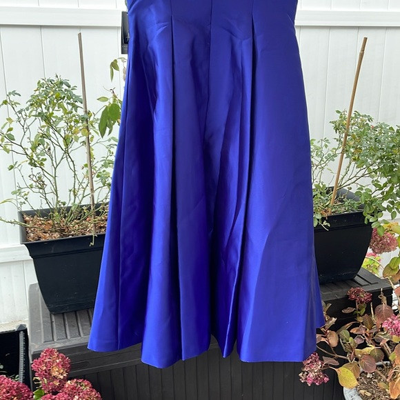 Adrianna Papell - Sleeveless Mikado Fit and Flare Midi Dress - Neptune 8 - Picture 11 of 15